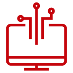 artifact: image of a computer with lines coming off of the monitor to signify information.